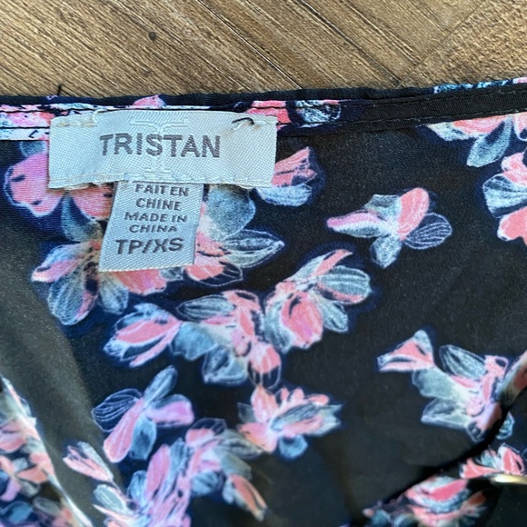 Sleeveless top floral pattern with ribbon XS Tristan - Picture 3 of 3